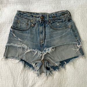 R13 double layer denim shorts size 25